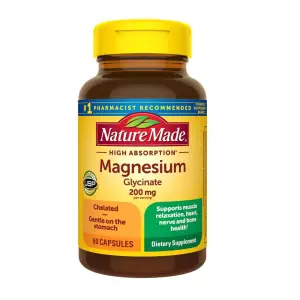 Nature Made High Absorption Magnesium Glycinate 200mg 60 Capsules