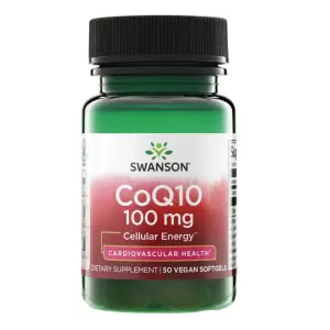 Swanson CoQ10 100mg Cellular Energy Cardiovascular Health 50 Vegan Softgels